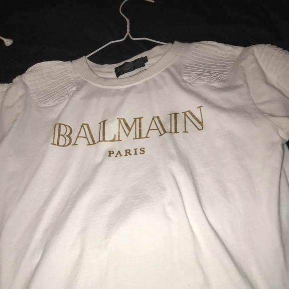 balmain paris white t shirt